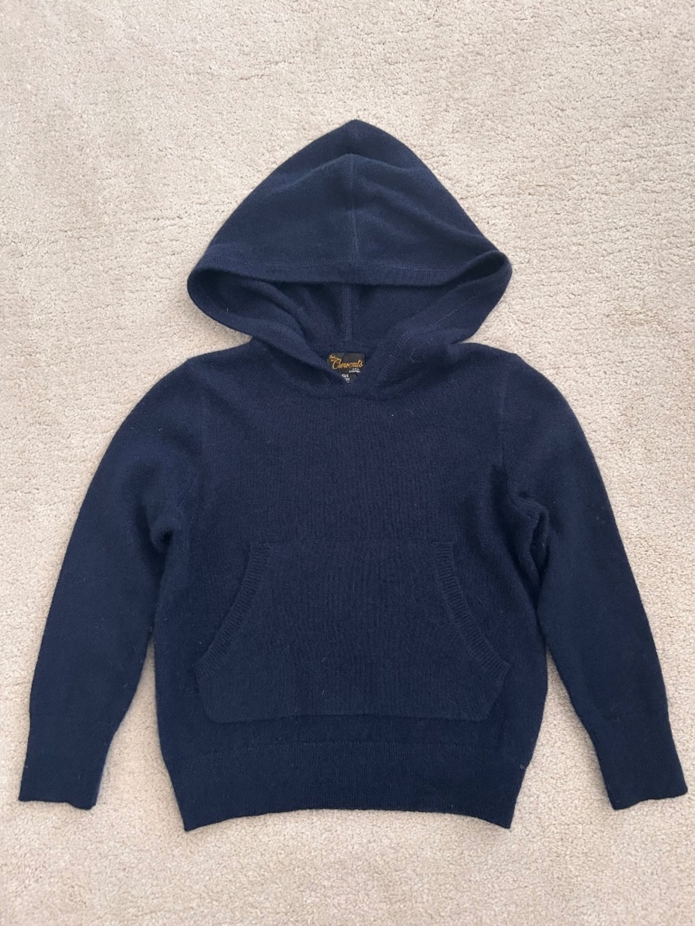 Boys Crewcuts JCrew 100% cashmere navy hoodie XXS 2-3